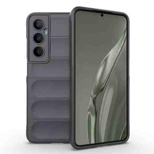 For Realme C65 4G Global Magic Shield TPU + Flannel Phone Case(Dark Grey)