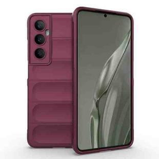 For Realme C65 4G Global Magic Shield TPU + Flannel Phone Case(Wine Red)