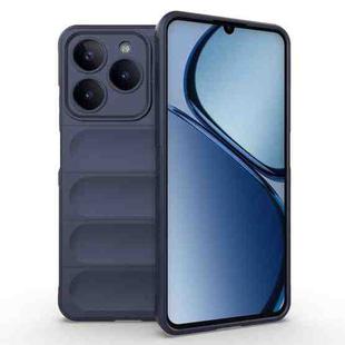 For Realme C63 4G Global Magic Shield TPU + Flannel Phone Case(Dark Blue)