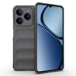 For Realme C61 4G Global Magic Shield TPU + Flannel Phone Case(Dark Grey)