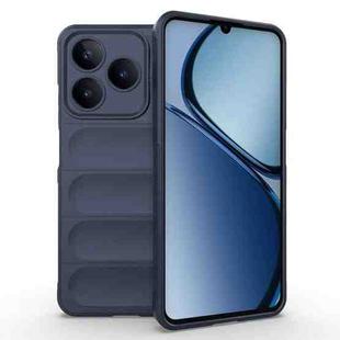 For Realme C61 4G Global Magic Shield TPU + Flannel Phone Case(Dark Blue)