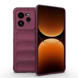 For Realme GT 7 Pro 5G Magic Shield TPU + Flannel Phone Case(Wine Red)