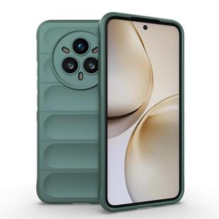 For Realme 14 Pro+ 5G Magic Shield TPU + Flannel Phone Case(Dark Green)