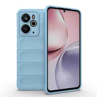 For Realme 14 5G Global Magic Shield TPU + Flannel Phone Case(Light Blue)