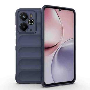 For Realme 14 5G Global Magic Shield TPU + Flannel Phone Case(Dark Blue)
