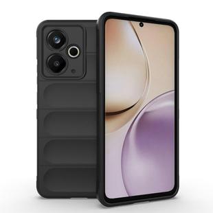 For Realme 14T 5G Global Magic Shield TPU + Flannel Phone Case(Black)