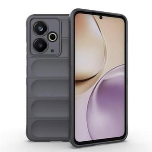 For Realme 14T 5G Global Magic Shield TPU + Flannel Phone Case(Dark Grey)