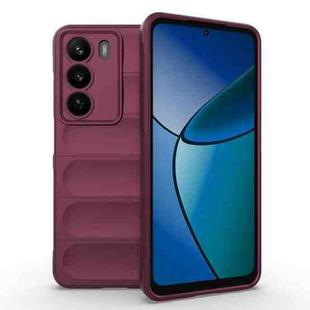 For Realme C73 5G Global / Narzo 80 Lite Magic Shield TPU + Flannel Phone Case(Wine Red)