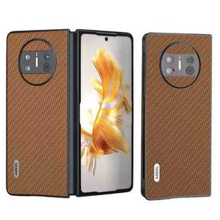 For Huawei Mate X3 ABEEL Carbon Fiber Texture Protective Phone Case(Light Brown)