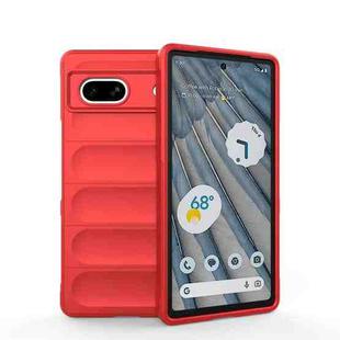 For Google Pixel 7a Magic Shield TPU + Flannel Phone Case(Red)