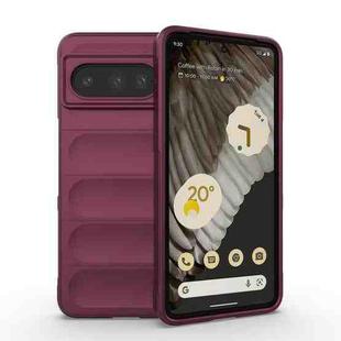 For Google Pixel 8 Pro 5G Magic Shield TPU + Flannel Phone Case(Wine Red)
