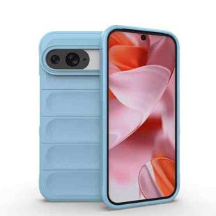 For Google Pixel 9 Pro 5G Magic Shield TPU + Flannel Phone Case(Light Blue)