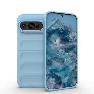 For Google Pixel 9 5G Global Magic Shield TPU + Flannel Phone Case(Light Blue)