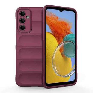 For Samsung Galaxy M14 5G Magic Shield TPU + Flannel Phone Case(Wine Red)