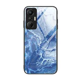 For Infinix Hot 20S Marble Pattern Glass Phone Case(Blue Ocean)