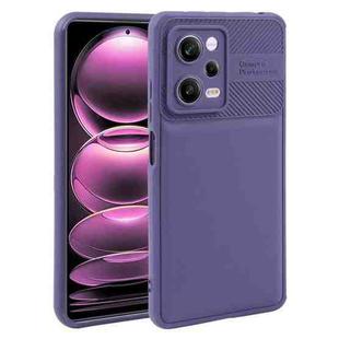 For Xiaomi Redmi Note 12 Pro 5G Twill Texture TPU Shockproof Phone Case(Purple)