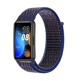 For Huawei Band 8 16mm Woven Nylon Loop Watch Band(Blue Purple)