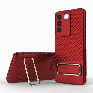 For vivo S16e 5G Wavy Textured Phone Case (Red)