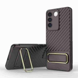 For vivo S16e 5G Wavy Textured Phone Case (Brown)