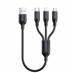 JOYROOM S-1T3018A15 Ice-Crystal Series 3.5A USB to 8 Pin+Type-C+Micro USB 3 in 1 Charging Cable, Length:0.3m(Black)