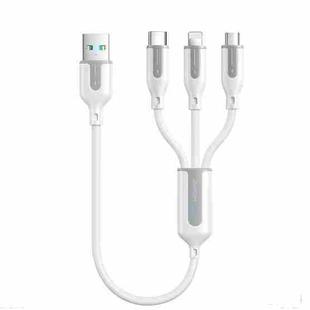 JOYROOM S-1T3018A15 Ice-Crystal Series 3.5A USB to 8 Pin+Type-C+Micro USB 3 in 1 Charging Cable, Length:0.3m(White)