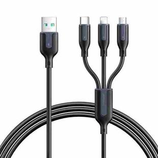JOYROOM S-1T3018A15 Ice-Crystal Series 3.5A USB to 8 Pin+Type-C+Micro USB 3 in 1 Charging Cable, Length:1.2m(Black)