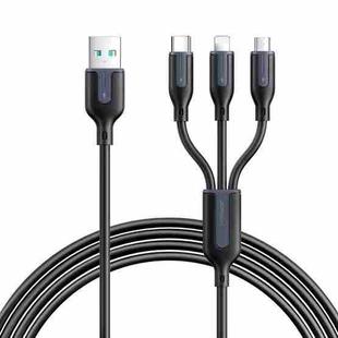 JOYROOM S-1T3018A15 Ice-Crystal Series 3.5A USB to 8 Pin+Type-C+Micro USB 3 in 1 Charging Cable, Length:2m(Black)