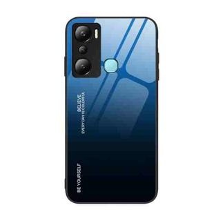 For Infinix Hot 20i Gradient Color Glass Phone Case(Blue Black)