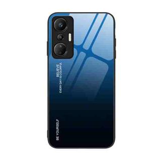 For Infinix Hot 20S Gradient Color Glass Phone Case(Blue Black)