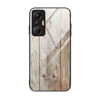 For Infinix Hot 20S Wood Grain Glass Phone Case(Grey)