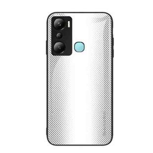 For Infinix Hot 20i Texture Gradient Glass TPU Phone Case(White)