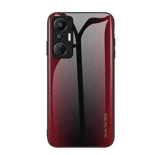 For Infinix Hot 20S Texture Gradient Glass TPU Phone Case(Red)