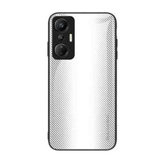 For Infinix Hot 20S Texture Gradient Glass TPU Phone Case(White)