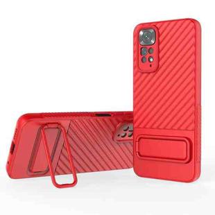 For Xiaomi Redmi Note 11 Wavy Texture TPU Phone Case with Lens Film(Red)