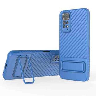 For Xiaomi Redmi Note 11 Wavy Texture TPU Phone Case with Lens Film(Blue)
