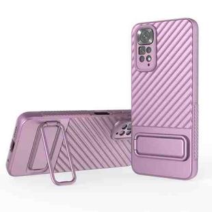 For Xiaomi Redmi Note 11 Wavy Texture TPU Phone Case with Lens Film(Purple)