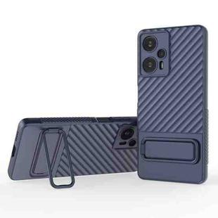 For Xiaomi Redmi Note 12 Turbo Wavy Texture TPU Phone Case with Lens Film(Royal Blue)