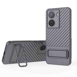 For vivo iQOO Z7 5G Wavy Texture TPU Phone Case with Lens Film(Grey)