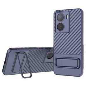 For vivo iQOO Z7 5G Wavy Texture TPU Phone Case with Lens Film(Royal Blue)