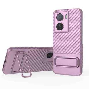 For vivo iQOO Z7 5G Wavy Texture TPU Phone Case with Lens Film(Purple)