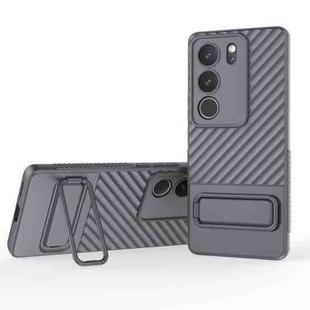 For vivo S17 Wavy Texture TPU Phone Case with Lens Film(Grey)