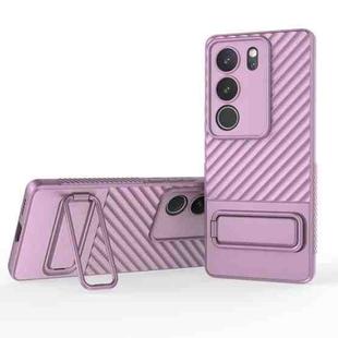 For vivo S17 Wavy Texture TPU Phone Case with Lens Film(Purple)