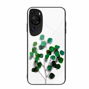 For Huawei P60 Art Colorful Painted Glass Phone Case(Sapling)