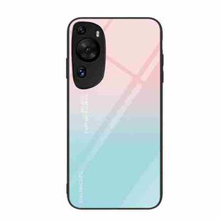For Huawei P60 Art Colorful Painted Glass Phone Case(Blue Sky)