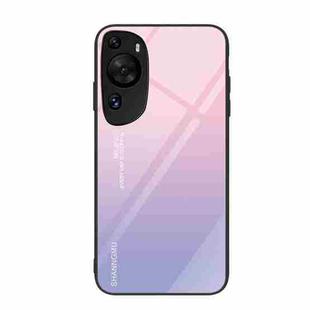 For Huawei P60 Art Colorful Painted Glass Phone Case(Purple Sky)