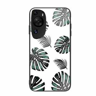 For Huawei P60 Art Colorful Painted Glass Phone Case(Banana Leaf)