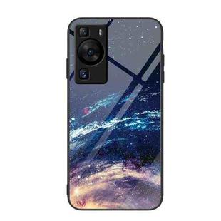 For Huawei P60 Colorful Painted Glass Phone Case(Starry Sky)