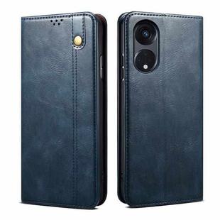 For OPPO A98 5G Oil Wax Crazy Horse Texture Leather Phone Case(Blue)