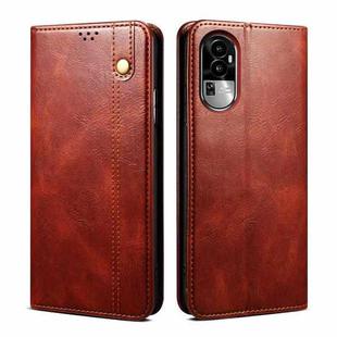 For OPPO Reno10 Pro+ Global Oil Wax Crazy Horse Texture Leather Phone Case(Brown)