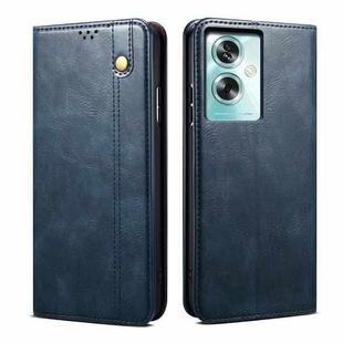 For OPPO A79 5G Oil Wax Crazy Horse Texture Leather Phone Case(Blue)